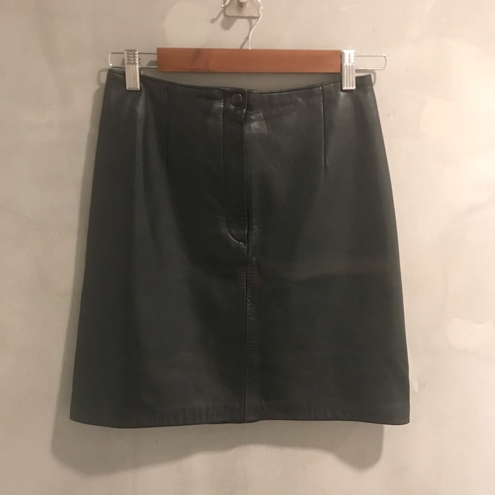 Hemisphere leather skirt